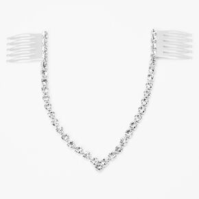 Silver Glass Rhinestone Hair Swag,
