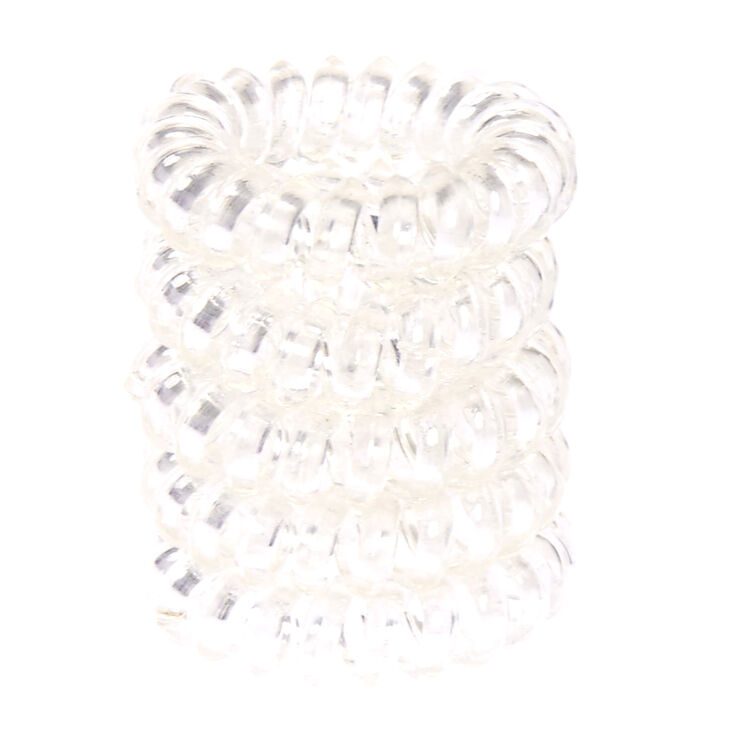 Clear Metallic Coiled Hair Ties,
