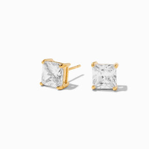 B&#39;Loved by Icing 18k Yellow Gold Plated Cubic Zirconia 7MM Square Stud Earrings ,
