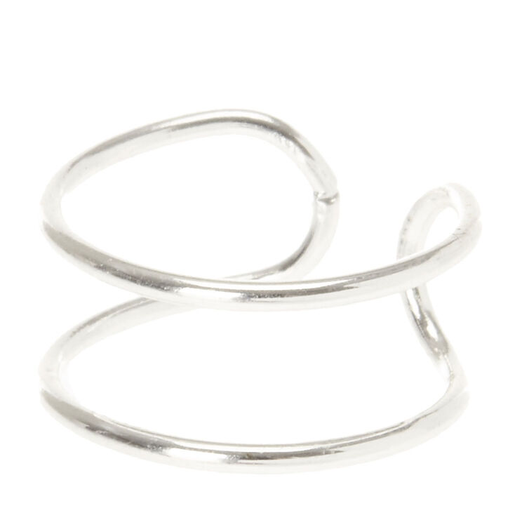 Silver Double Band Ear Cuff,