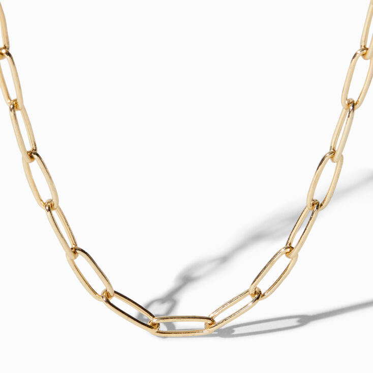 Icing Select 18k Gold Plated Paperclip Chain Necklace,