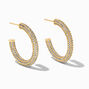Icing Select 18k Gold Plated Cubic Zirconia Pav&eacute; 20MM Hoop Earrings,