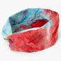 Navy &amp; Red Tie Dye Twisted Headwrap,