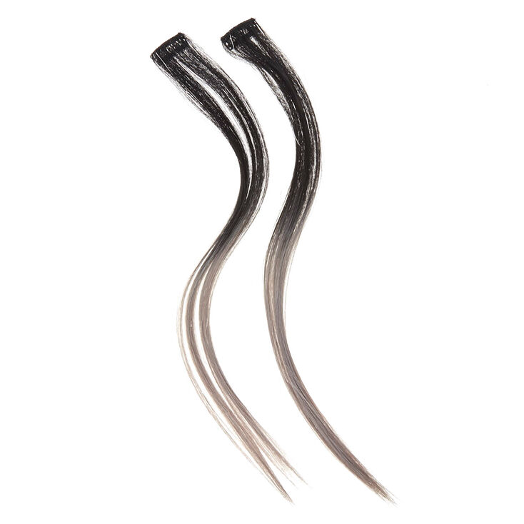 Black Ombre Faux Hair Clips