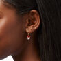 Gold 20MM Red Mushroom Pearl Huggie Hoop Earrings,