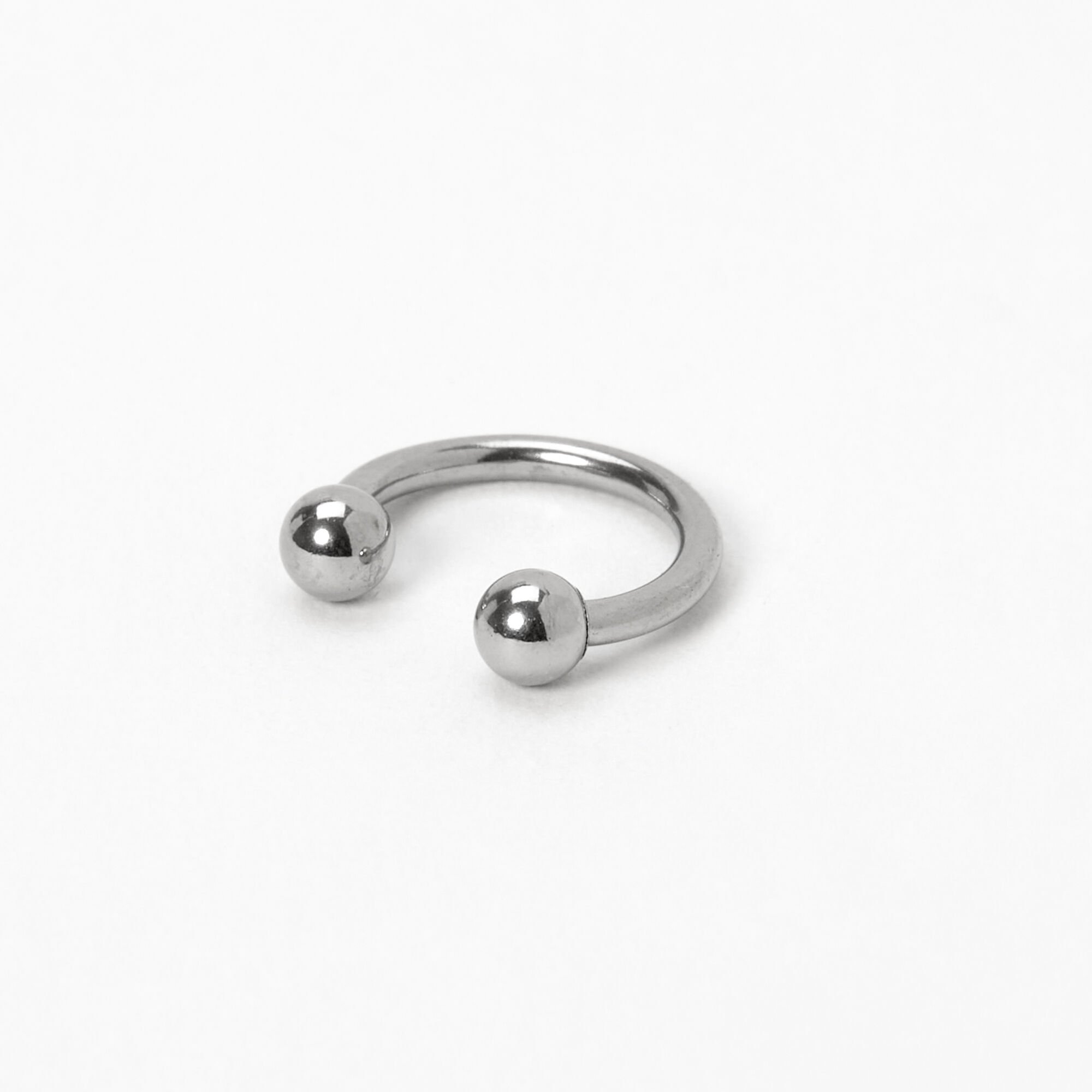 Silver tone Stainless Steel 16G Horseshoe Septum Nose Ring