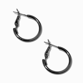 Hematite 20MM Tube Hoop Earrings,