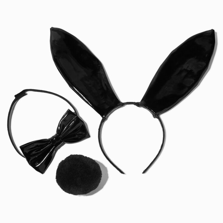 Black Bunny Rabbit Faux Leather Dress Up Set &ndash; 3 Pack,