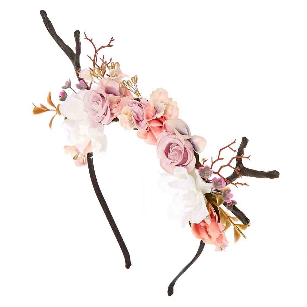 deer antlers with flowers headband