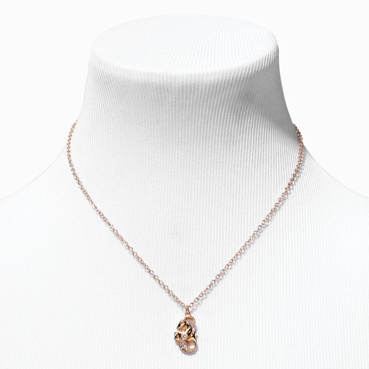 Gold Zodiac Symbol Pendant Necklace - Capricorn,