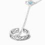 Turquoise Chevron Silver Hand Chain Bracelet,