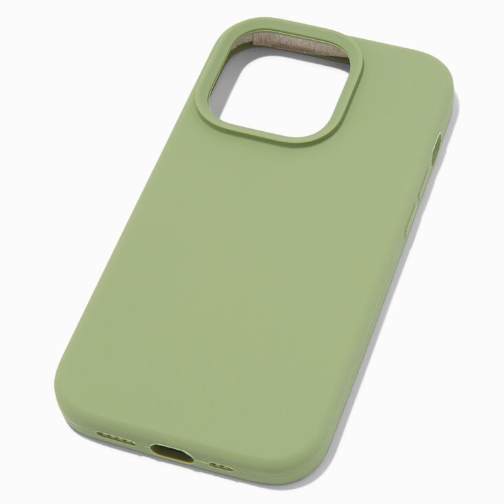 Solid Sage Green Silicone Phone Case - Fits iPhone&reg; 14 Pro,