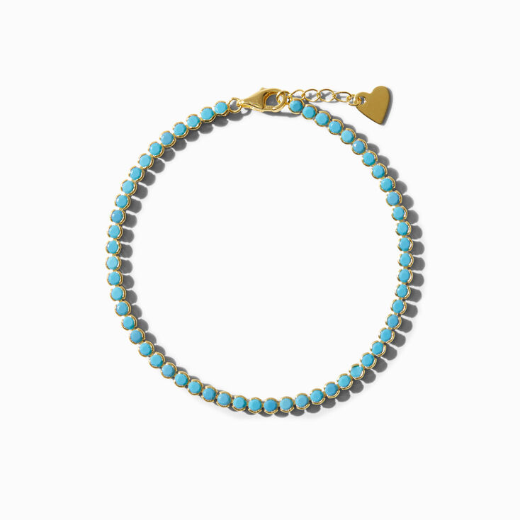 Icing Select 18k Gold Plated Turquoise Tennis Bracelet,