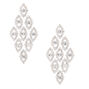 Silver 2.5&quot; Glass Rhinestone Chandelier Earrings,