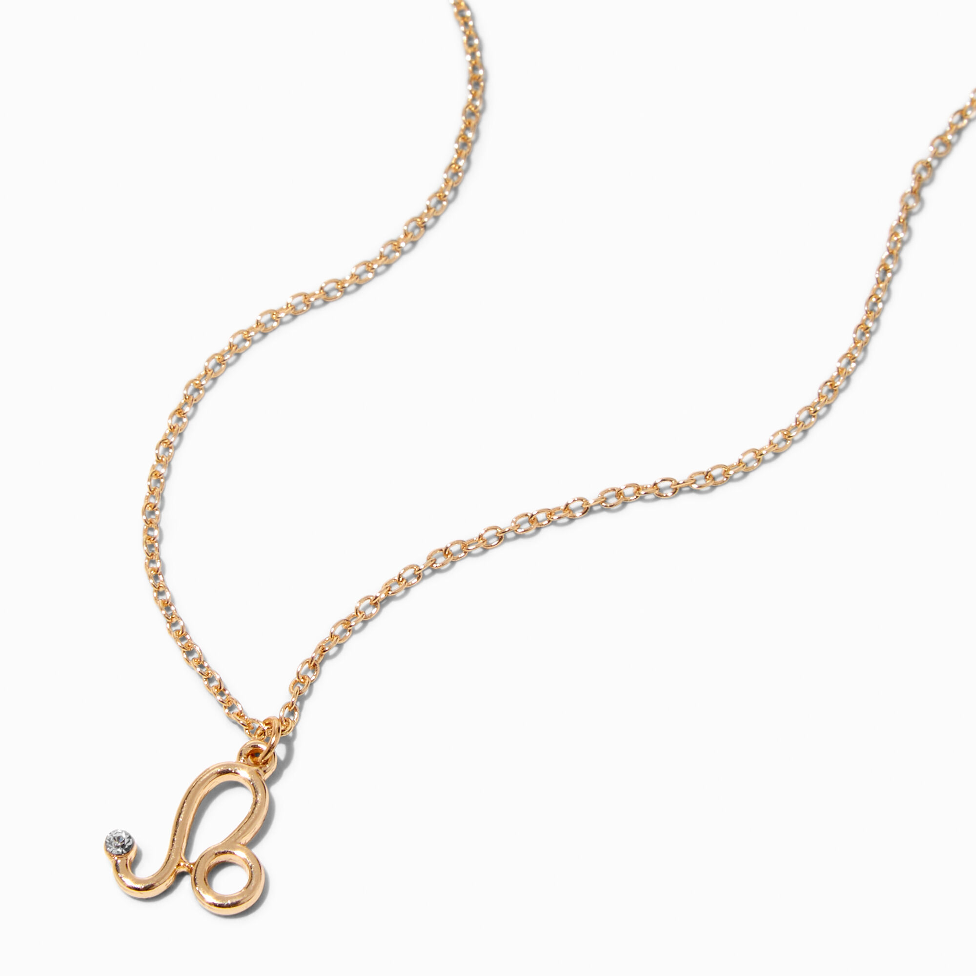 Gold Zodiac Symbol Pendant Necklace Leo Icing US