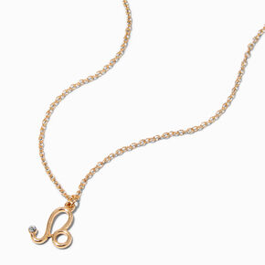 Gold Zodiac Symbol Pendant Necklace - Leo,