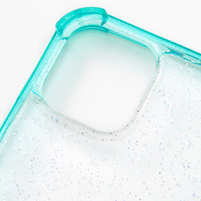 Mint Glitter Clear Phone Case - Fits iPhone 12 Pro,