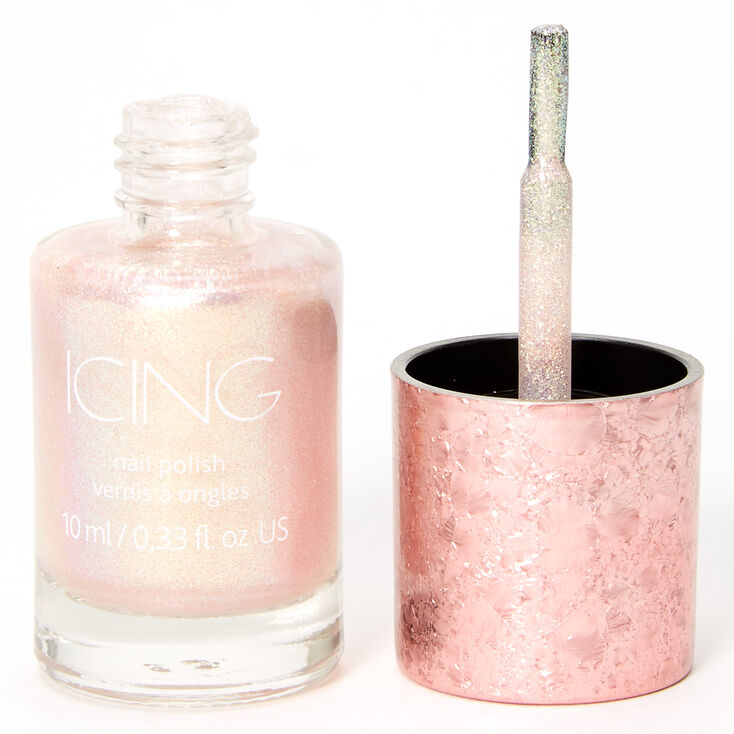 Shimmer Nail Polish - Peach Holo Glitz,