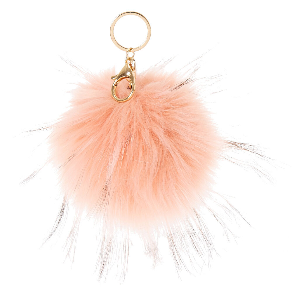 pink pom pom keyring