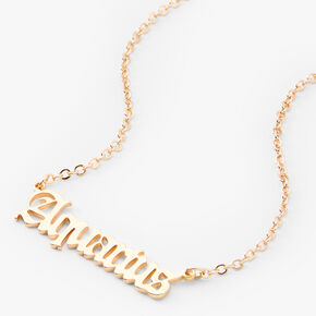 Gold Gothic Zodiac Pendant Necklace - Aquarius,