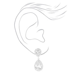 Silver Rhinestone Halo Teardrop Jewelry Set - 2 Pack,