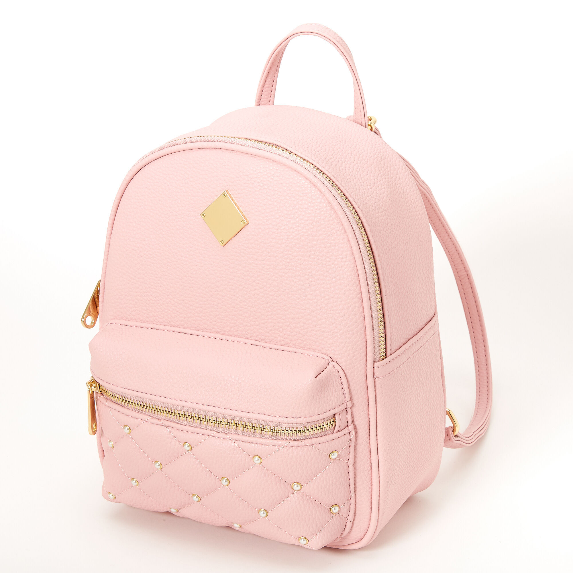 Icing Pearl Quilted Small Backpack - Pink