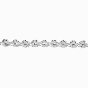 Silver-tone Cubic Zirconia Bubble Chain Bracelet,