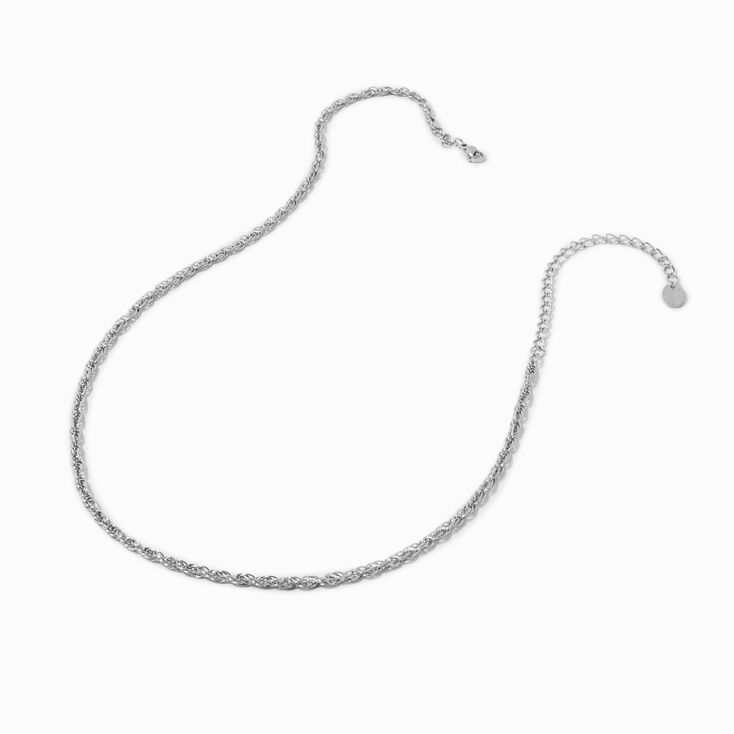 Silver-tone Stainless Steel 3MM Rope Chain Necklace,