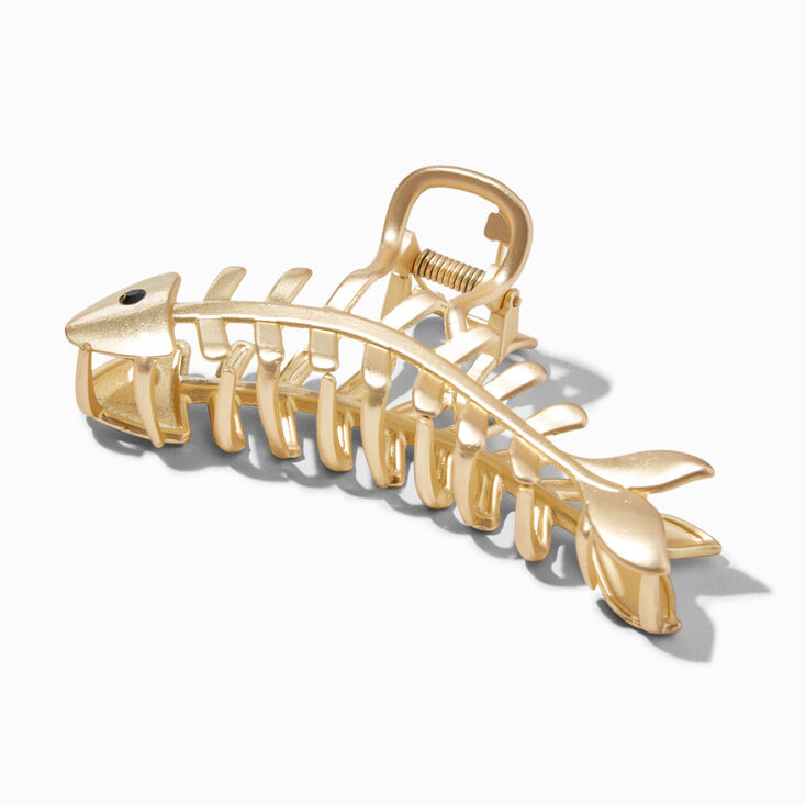 Gold Fishbone Metal Hair Claw,