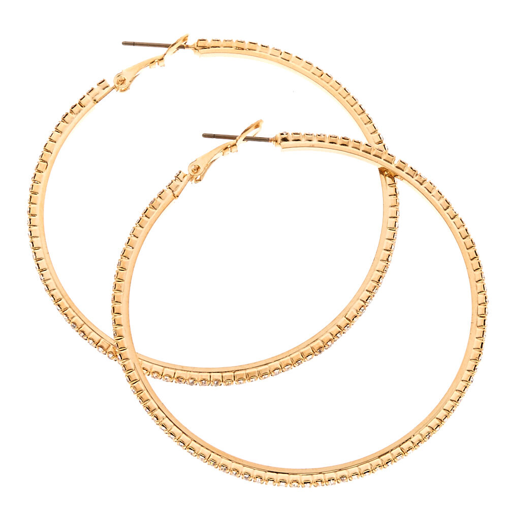 Gold hoops top with crystals