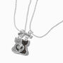 Best Friends Glitter Kitty Cat Pendant Necklaces - 2 Pack,