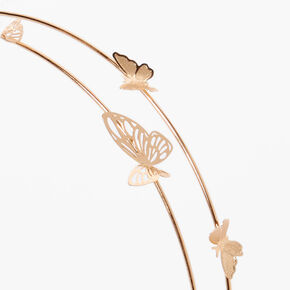 Rose Gold Double Row Butterfly Headband,