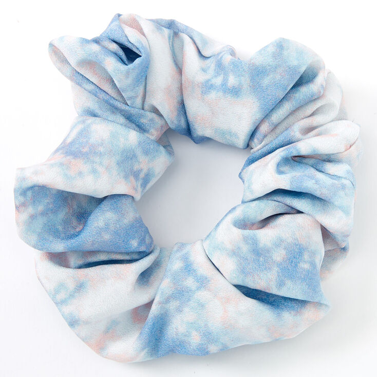 Medium Chiffon Tie Dye Hair Scrunchie - Gray,