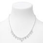 Silver Teardrop Rhinestones Necklace &amp; Earring Set - 2 Pack,