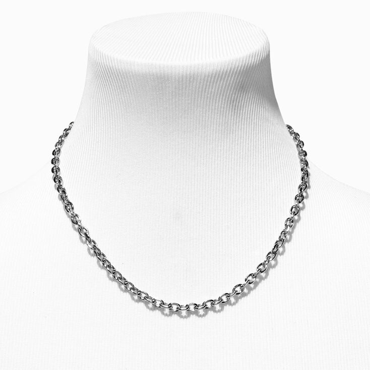 Silver Rhodium O-Link Chain Necklace,