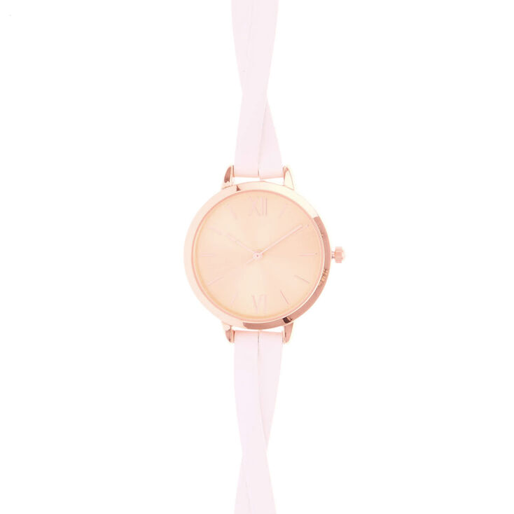 Rose Gold & White Wristwatch,