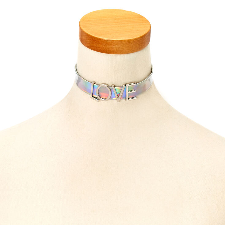 Iridescent LOVE Choker Necklace,