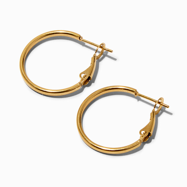 Gold-tone Stainless Steel 20MM Huggie Hoop Earrings,