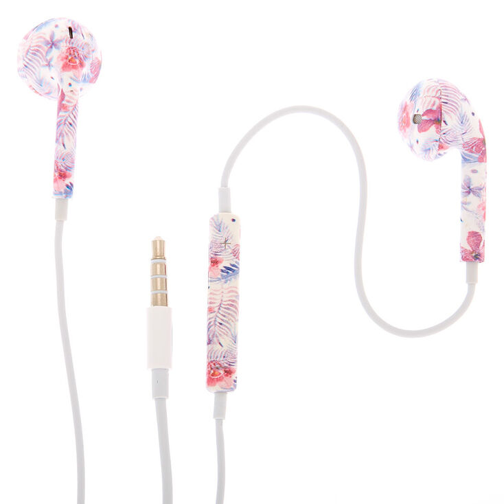 Tropical Earbuds with Mic - Pink,