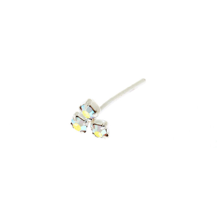 Sterling Silver 22G Iridescent Cluster Nose Stud,