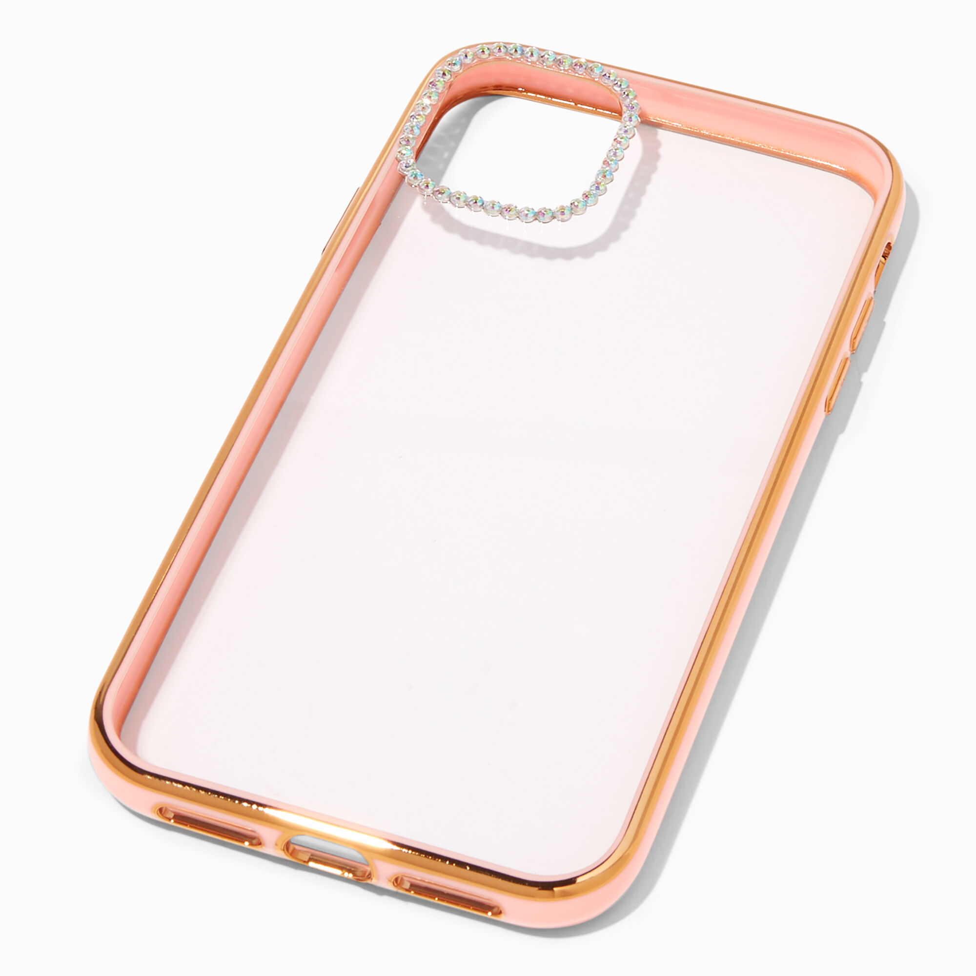 Embellished Clear Blush Pink Phone Case Fits iPhone XR 11