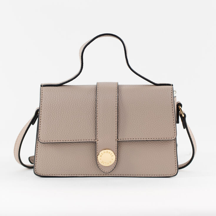 KENDALL + KYLIE Light Beige Pebble Top Handle Crossbody Messenger Bag,