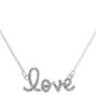 Silver Embellished Love Pendant Necklace,