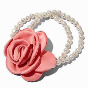 Pink Flower Corsage &amp; Pearl Bracelet,