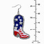 American Flag Beaded Cowboy Boot Drop Earrings,