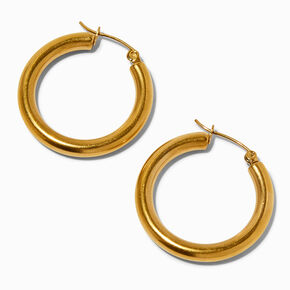 Gold-tone Stainless Steel 4MM Huggie Hoop Earrings,