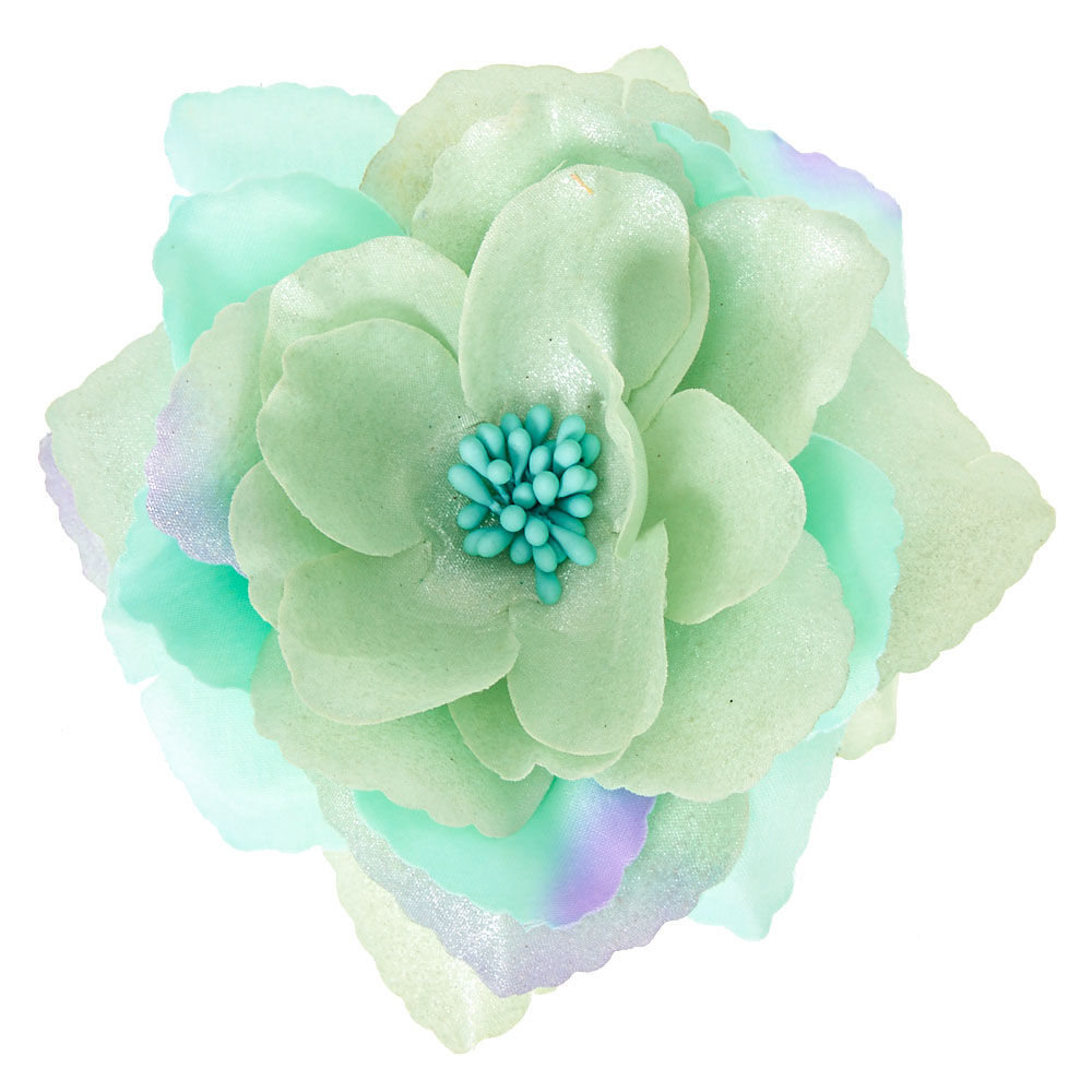 mint green flower hair clip