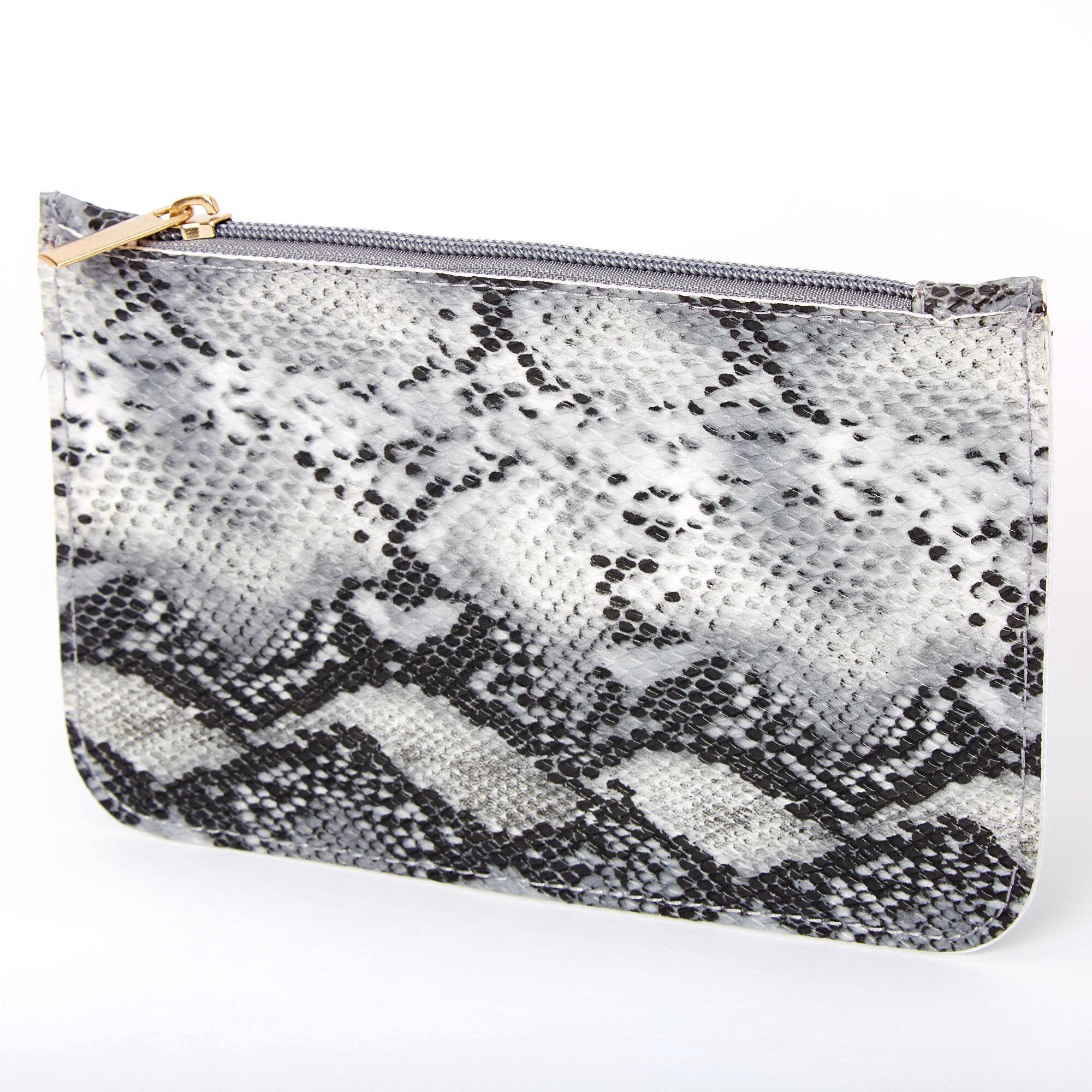snakeskin clear purse