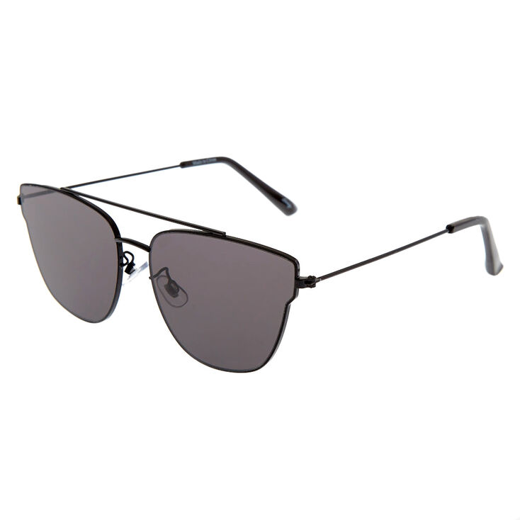 Black Mirrored Aviator Sunglasses,