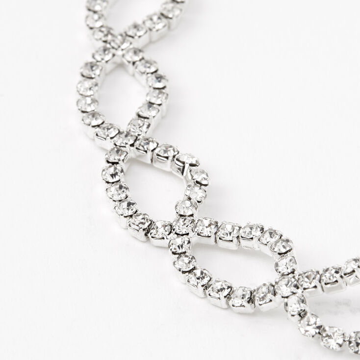 Silver Infinity Choker Necklace, Bracelet, &amp; Earring Set - 3 Pack,